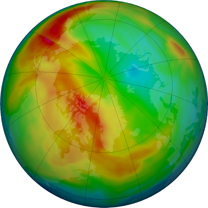 Arctic ozone map for 29 December 2023